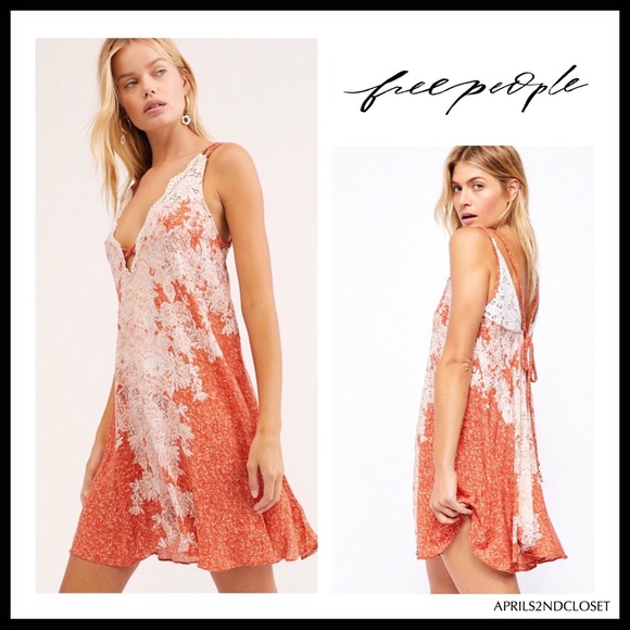 FREE PEOPLE BOHO LACE FLOWY SLIP MINI DRESS. A3C - Picture 13 of 16